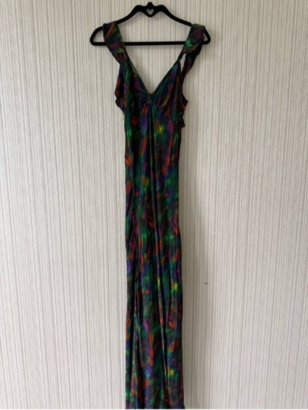 Vibrant Multicolor V-Neck Maxi Dress - Women's